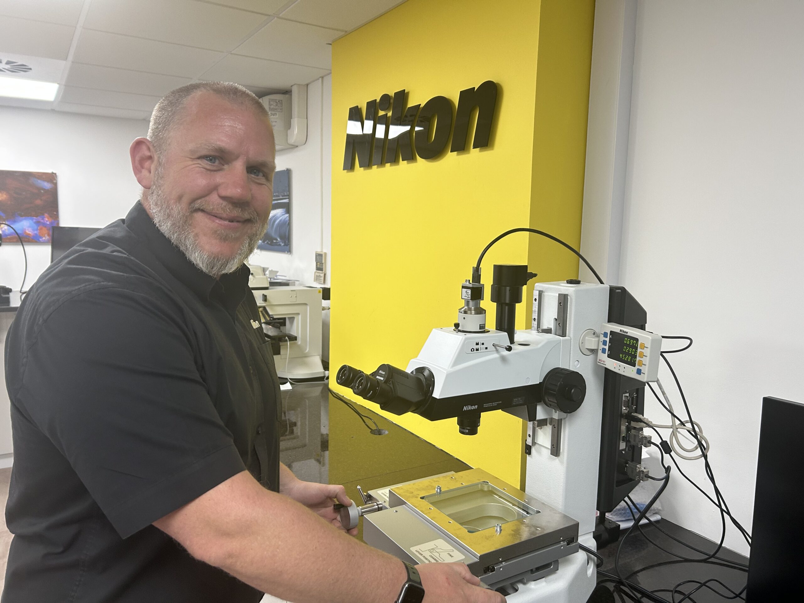 Joe Croxall setting up a Demo in our facility in Derby, UK. 
